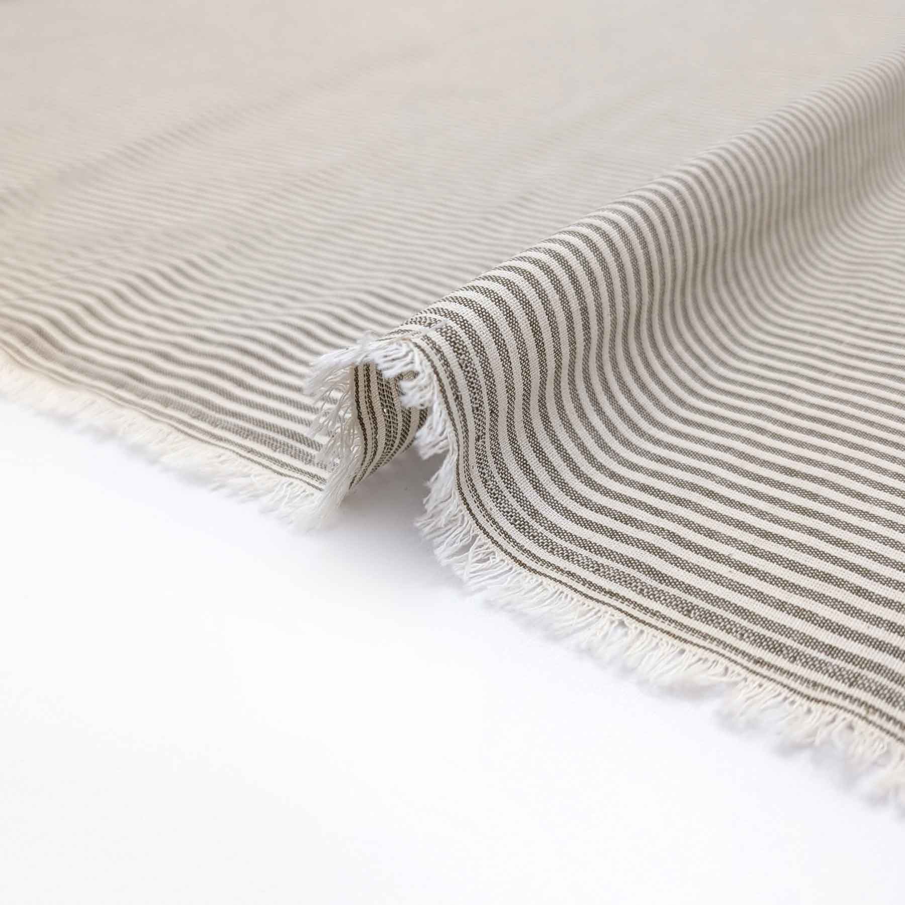 پارچه لینن راه راه ترک رنگ کاراملی 