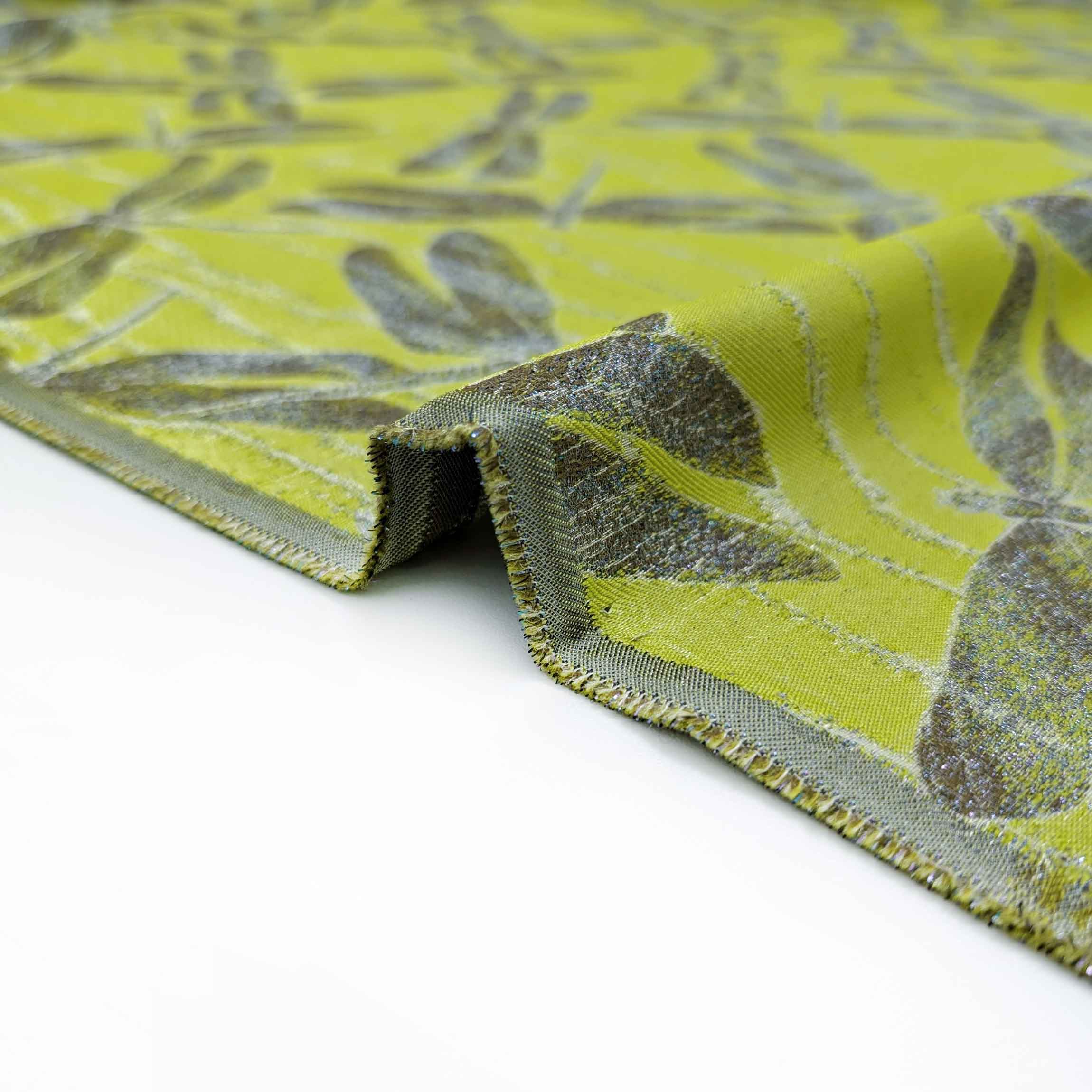 پارچه ژاکارد تافته 239 رنگ سبز نئونی 