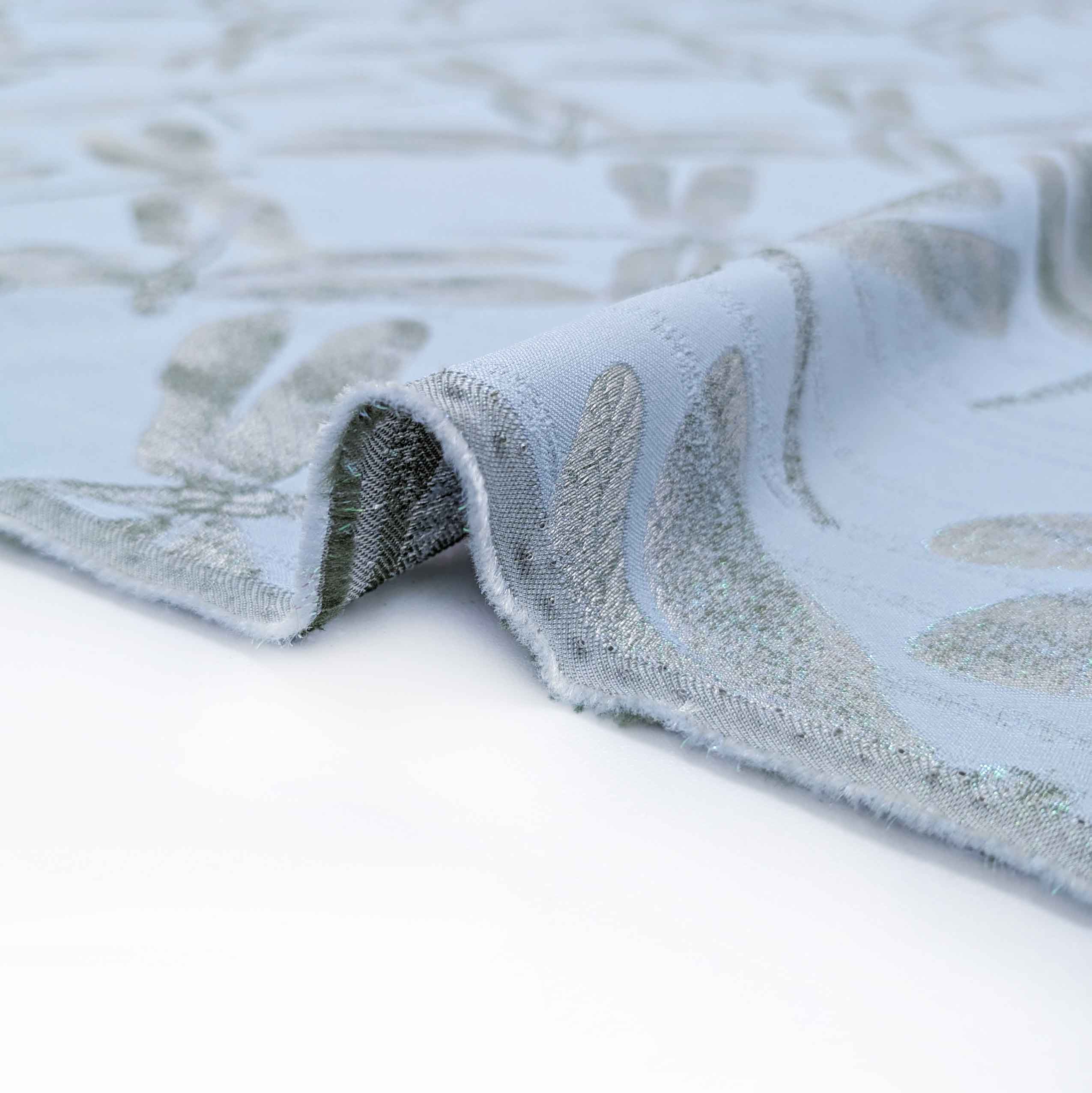 پارچه ژاکارد تافته 239 رنگ آبی یخی 