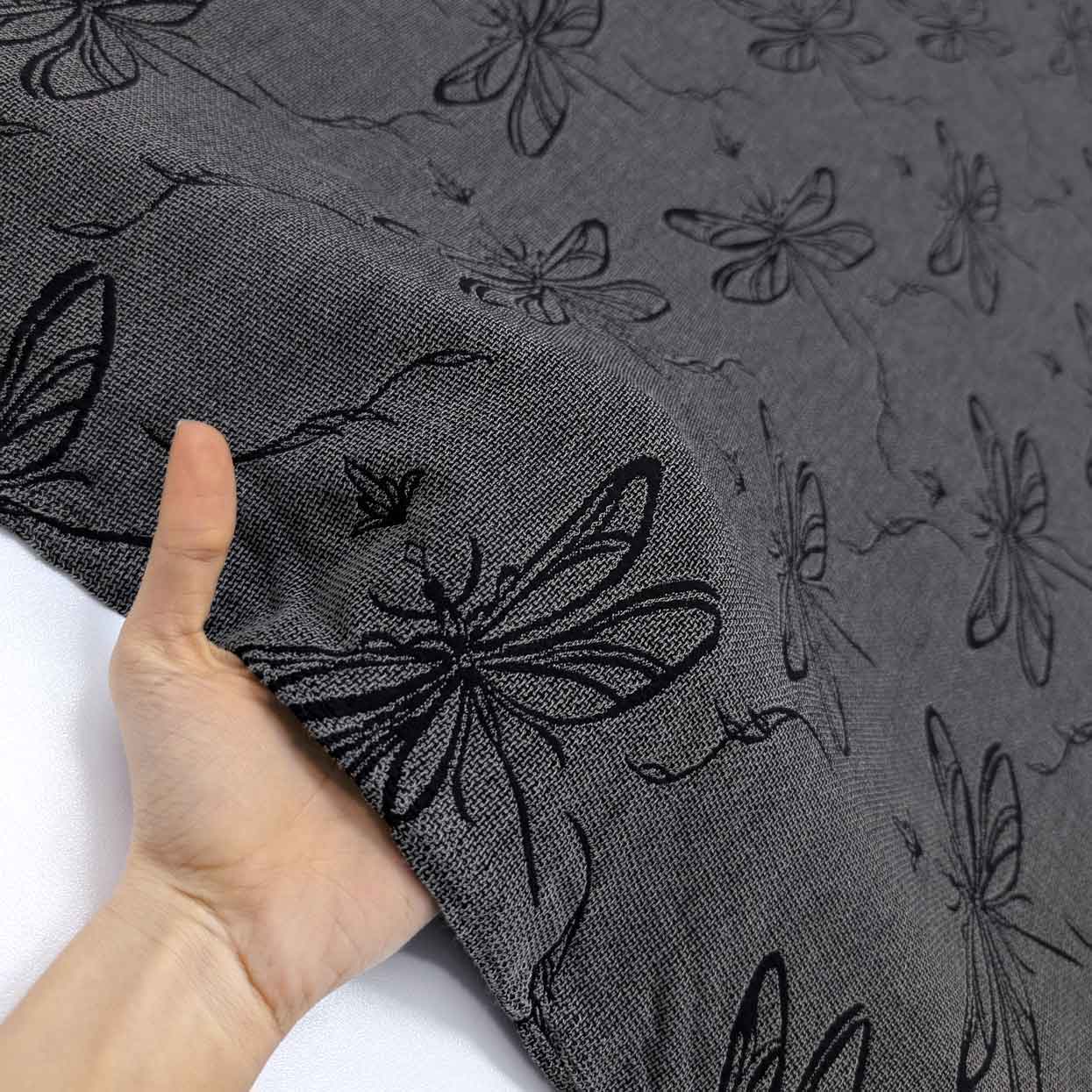 پارچه ژاکارد کنفی دولایه 241 رنگ نوک مدادی 