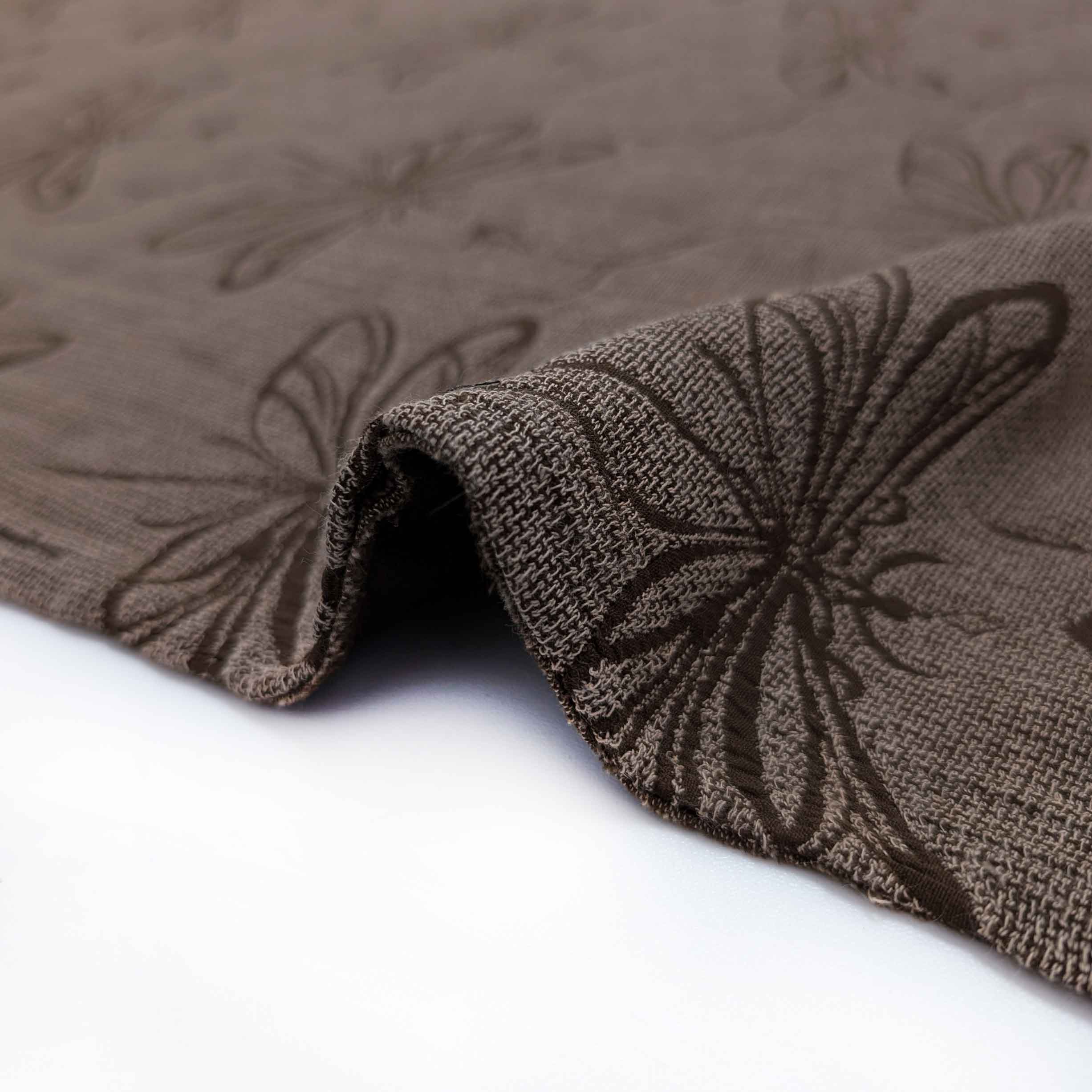 پارچه ژاکارد کنفی دولایه 241 رنگ شکلاتی 