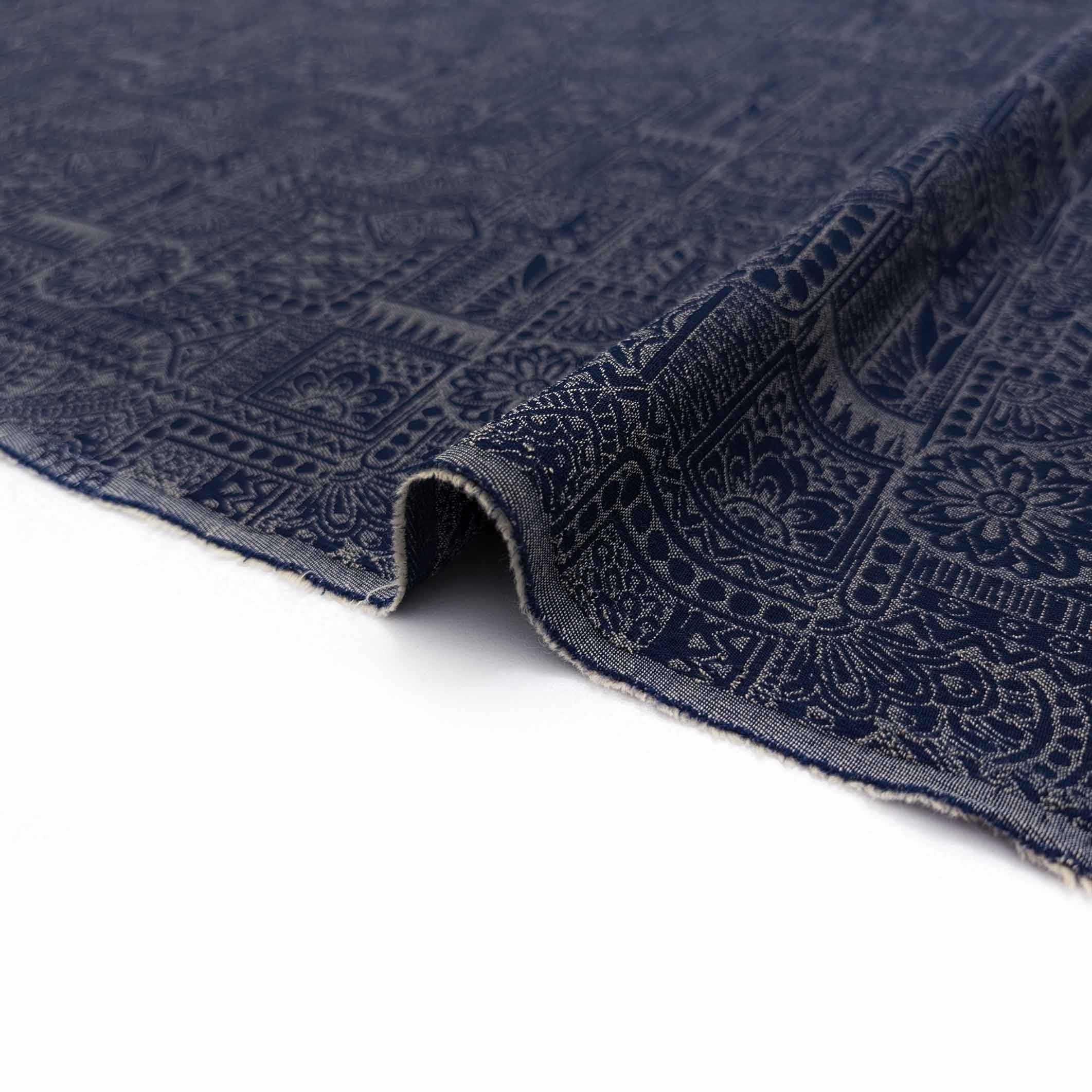 پارچه ژاکارد پنبه 244 رنگ سرمه ای 