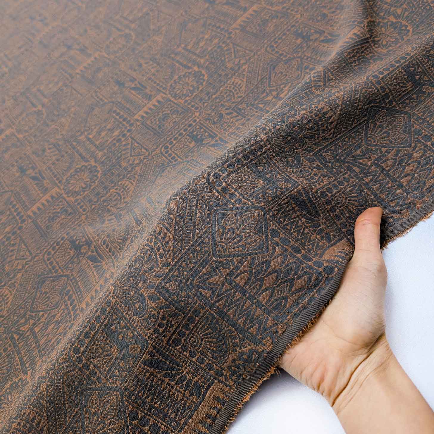 پارچه ژاکارد پنبه 244 رنگ آجری 