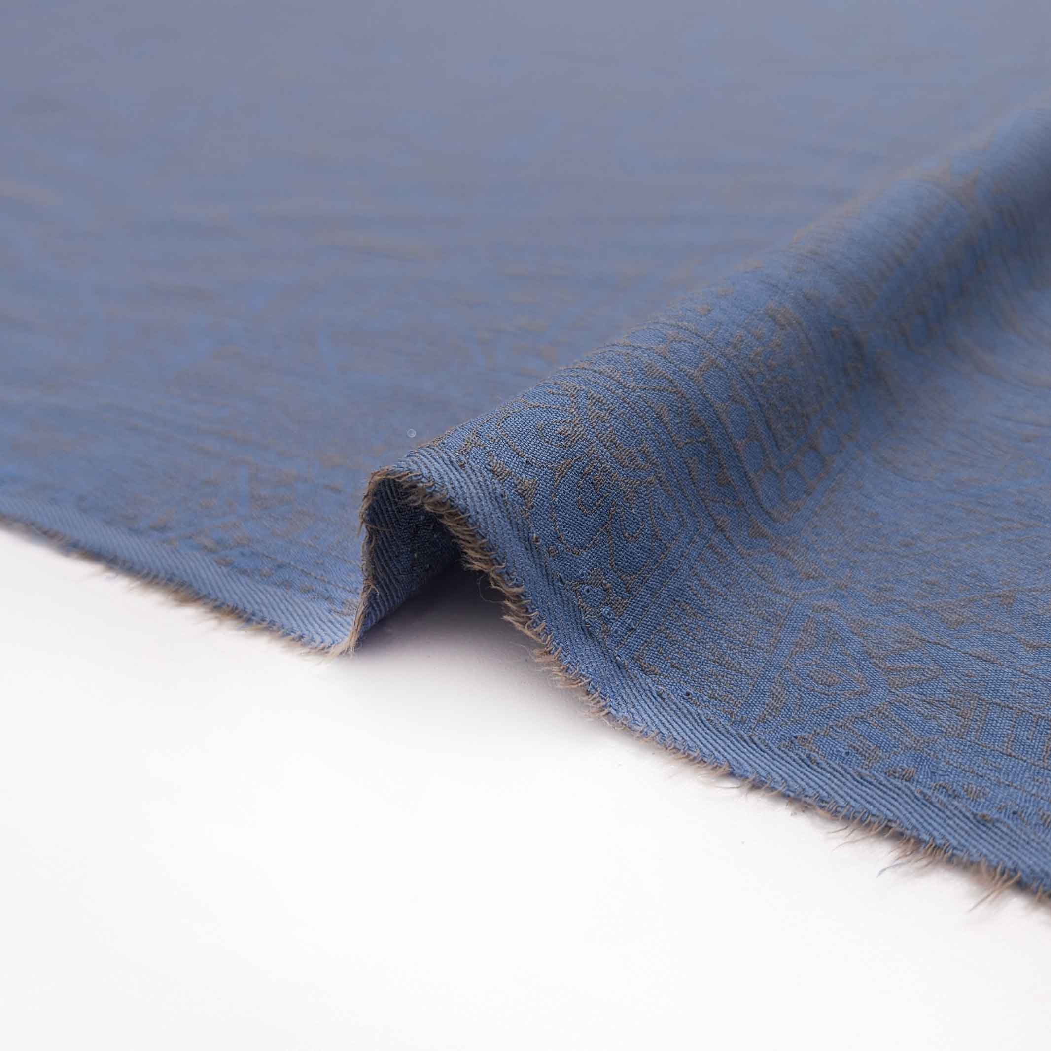 پارچه ژاکارد پنبه 244 رنگ آبی سایان 