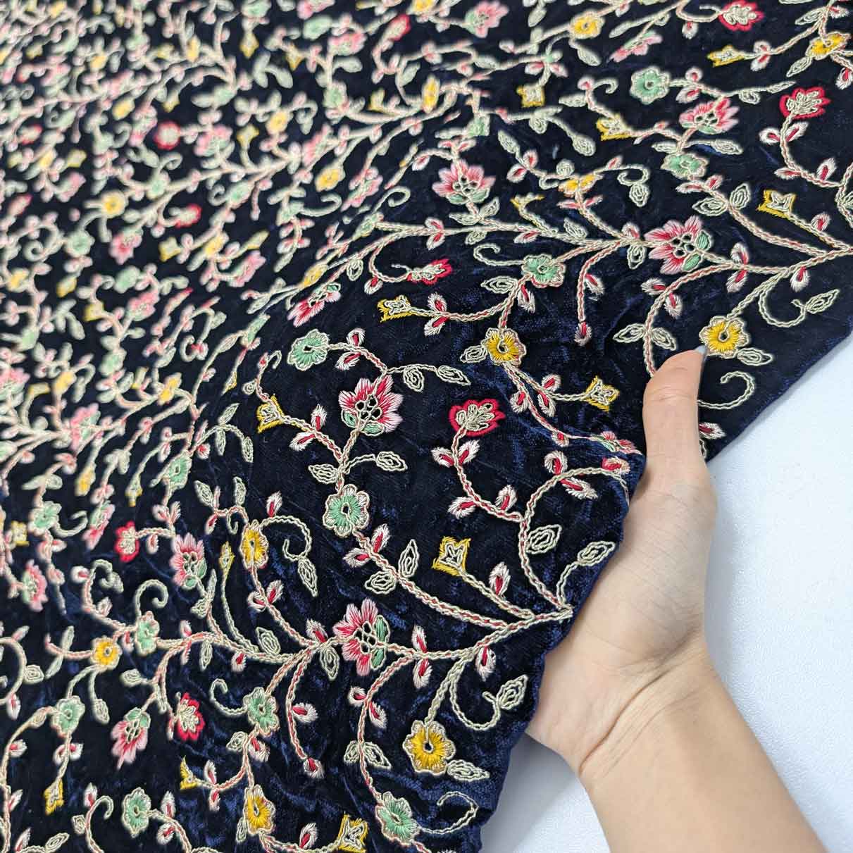 پارچه مخمل سوزندوزی هندی رنگ 35-1 