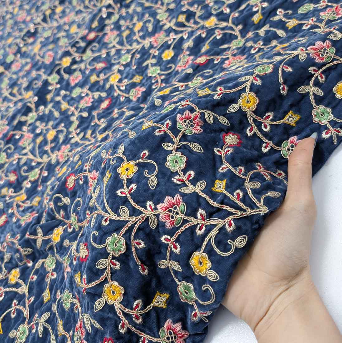 پارچه مخمل سوزندوزی هندی رنگ 35-2 