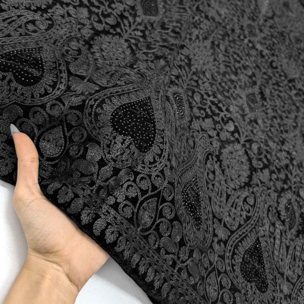 پارچه مخمل سوزندوزی هندی رنگ 135-2 