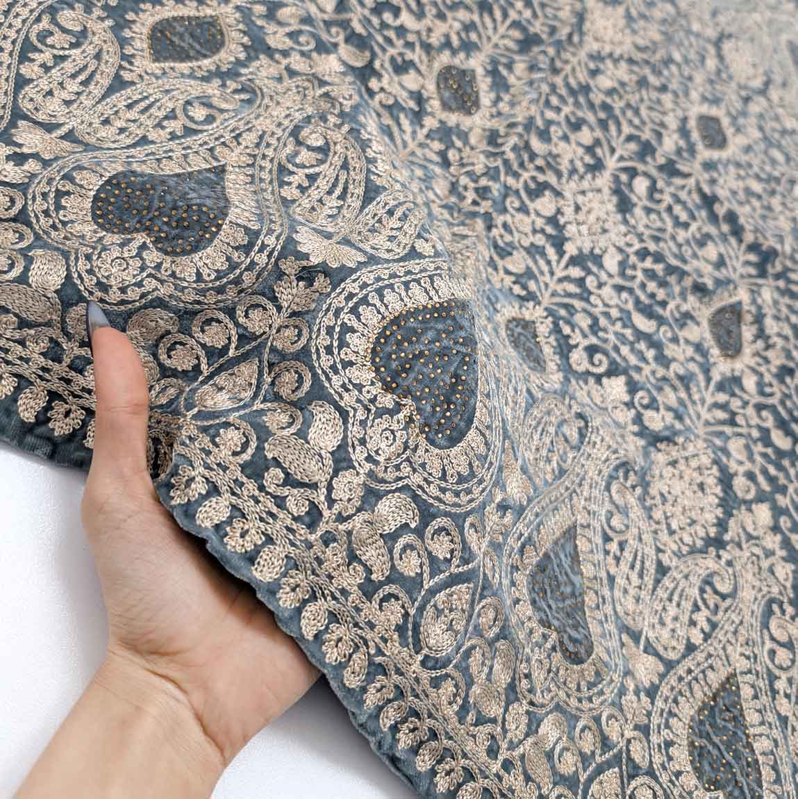پارچه مخمل سوزندوزی هندی رنگ 135-3 