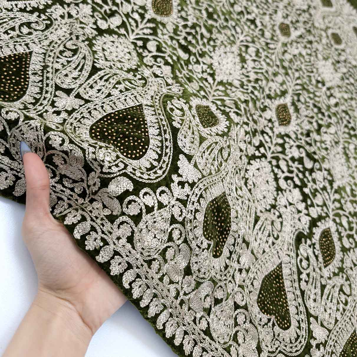 پارچه مخمل سوزندوزی هندی رنگ 135-5 