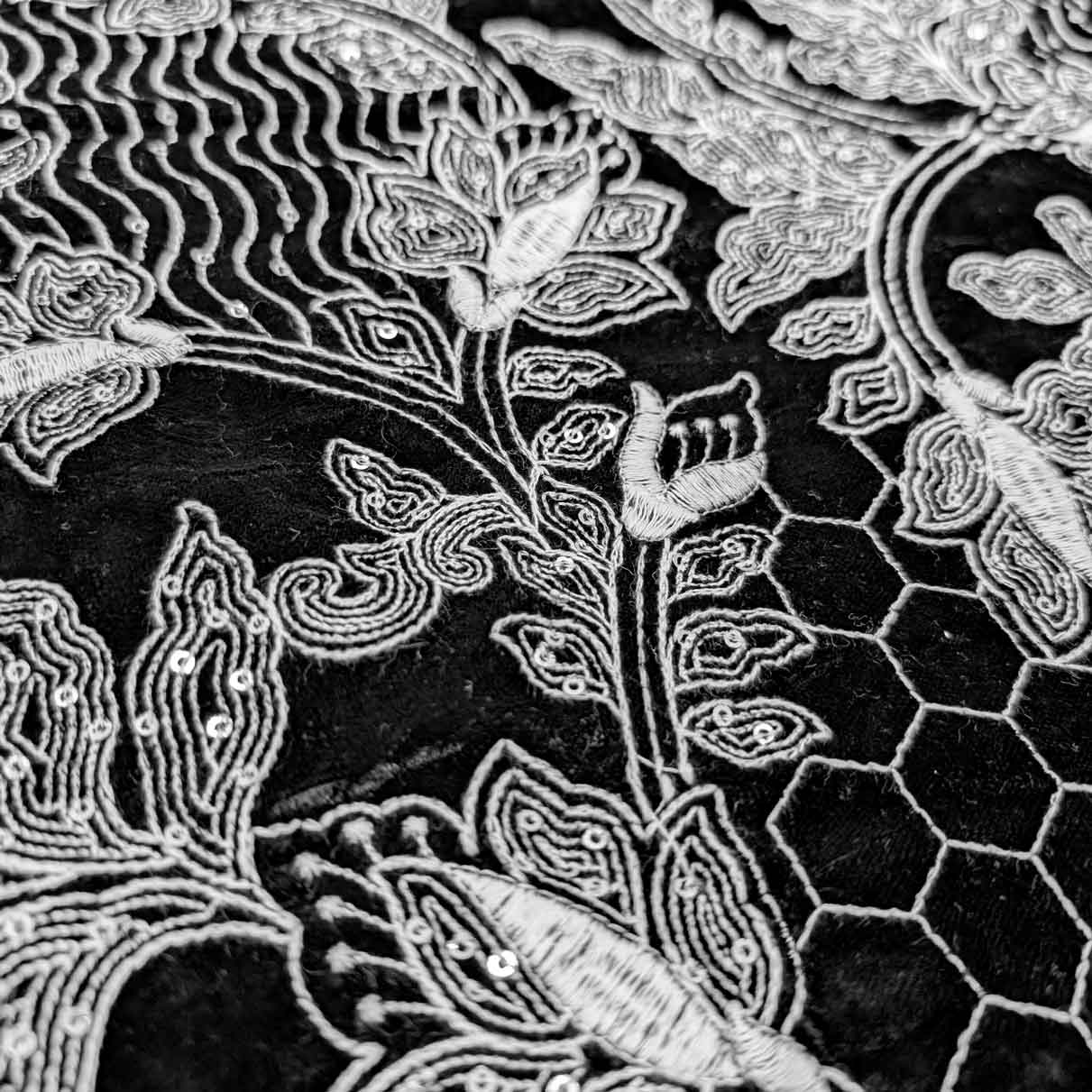 پارچه مخمل سوزندوزی هندی رنگ 207-5 