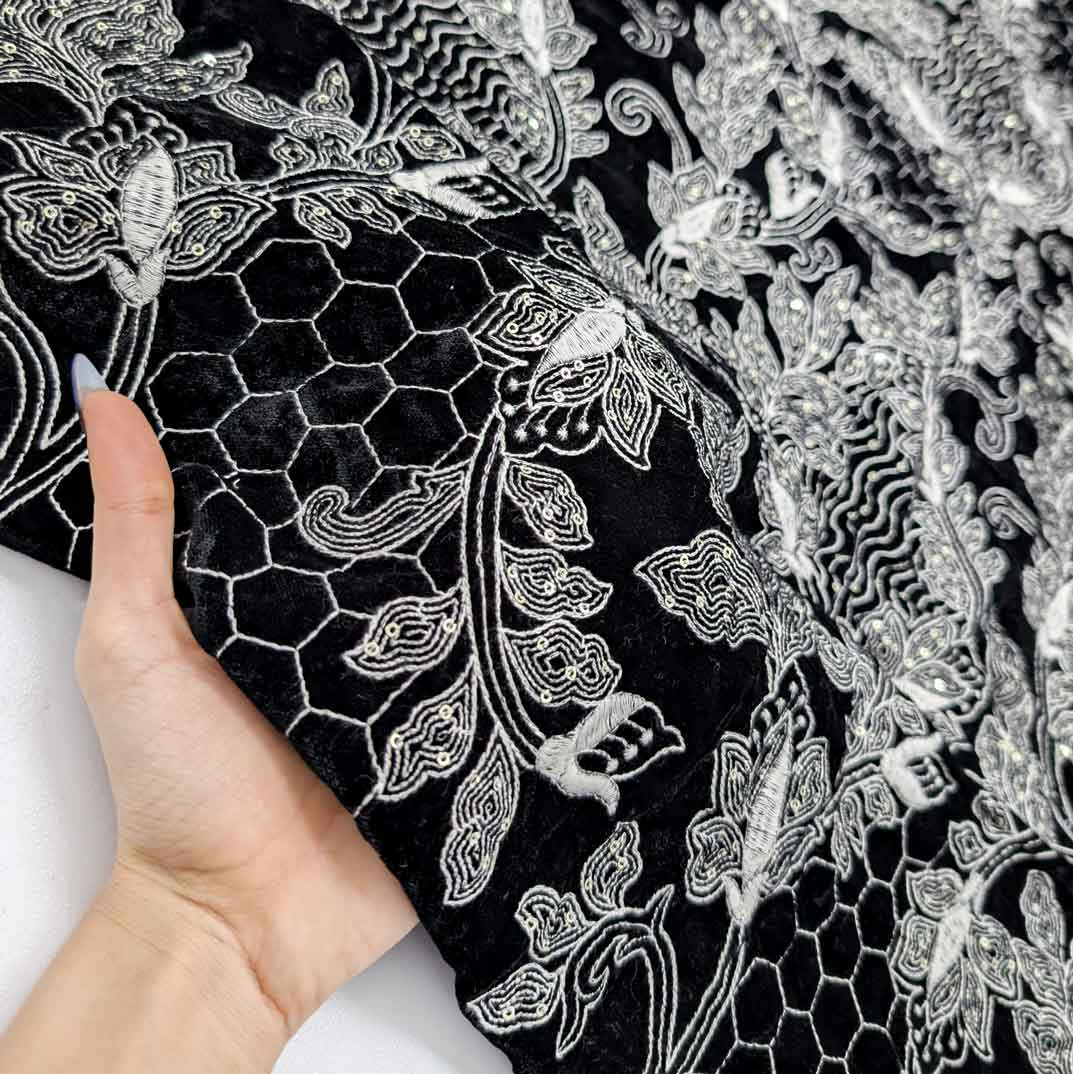 پارچه مخمل سوزندوزی هندی رنگ 207-5 
