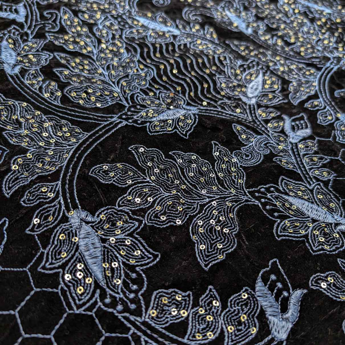 پارچه مخمل سوزندوزی هندی رنگ 207-6 