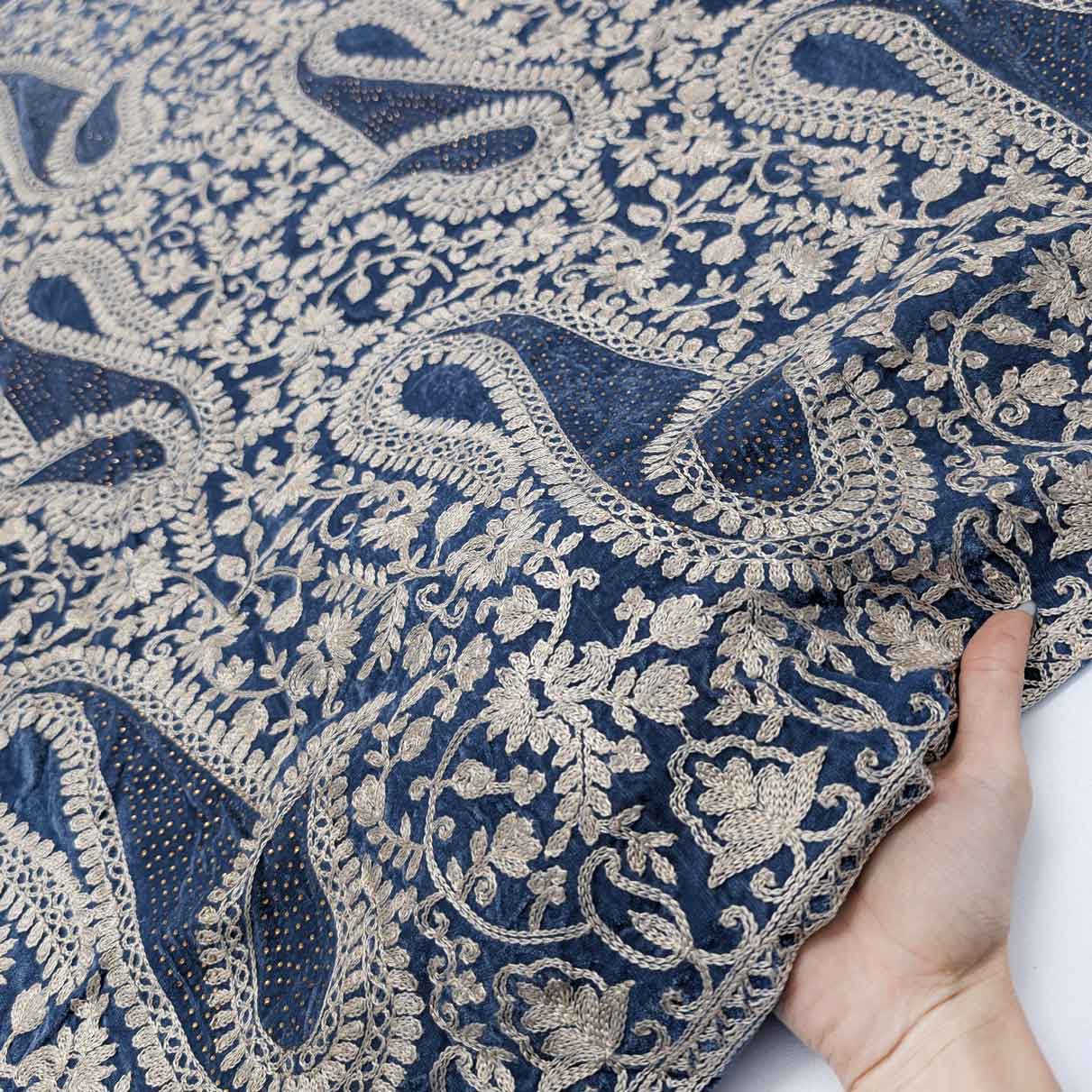 پارچه مخمل سوزندوزی هندی رنگ 209-2 