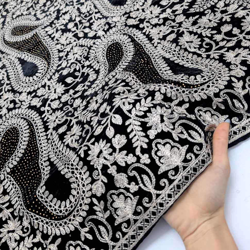 پارچه مخمل سوزندوزی هندی رنگ 209-3 