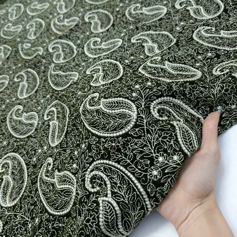 پارچه مخمل سوزندوزی هندی رنگ 217-3 