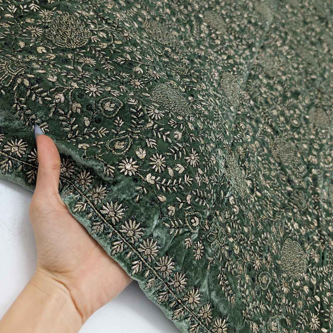 پارچه مخمل سوزندوزی هندی رنگ 221-2 