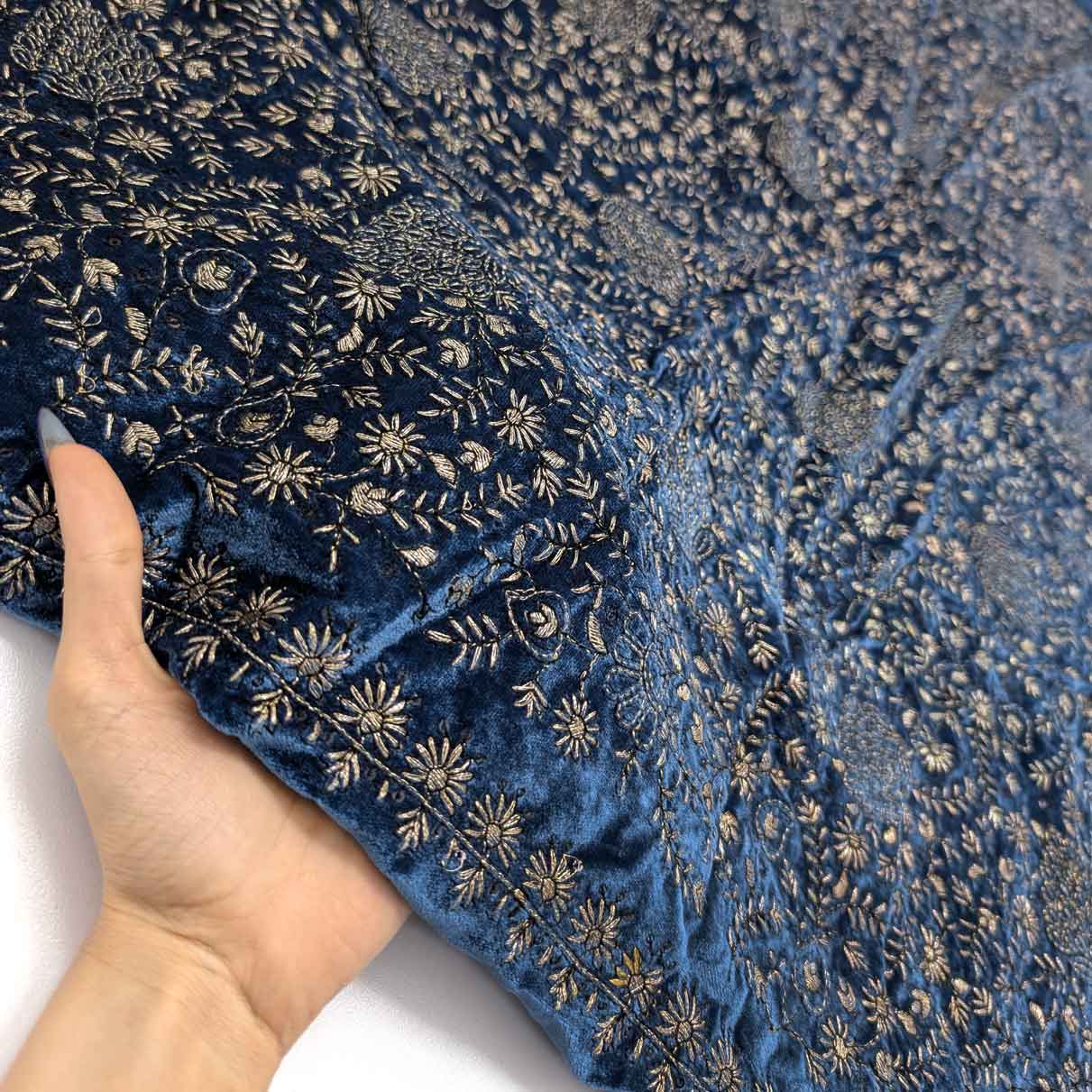پارچه مخمل سوزندوزی هندی رنگ 221-3 