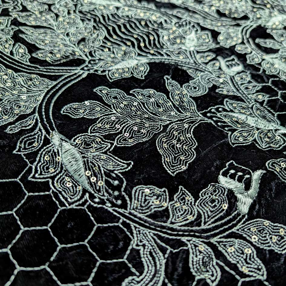 پارچه مخمل سوزندوزی هندی رنگ 207-7 