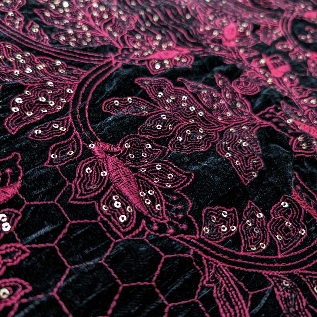 پارچه مخمل سوزندوزی هندی رنگ 207-8 