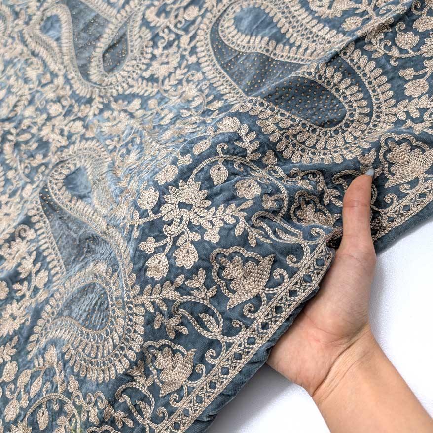 پارچه مخمل سوزندوزی هندی رنگ 209-8 