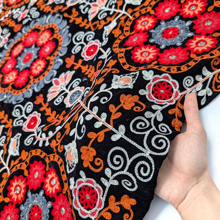 پارچه مخمل سوزندوزی هندی رنگ 224-5 