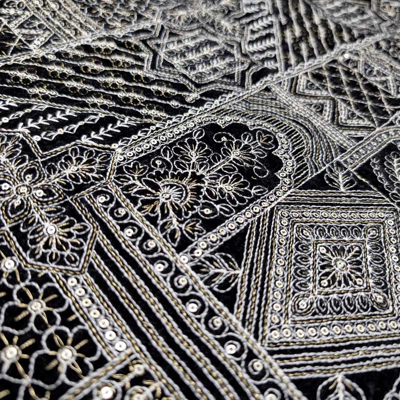 پارچه مخمل سوزندوزی هندی رنگ 225-1 