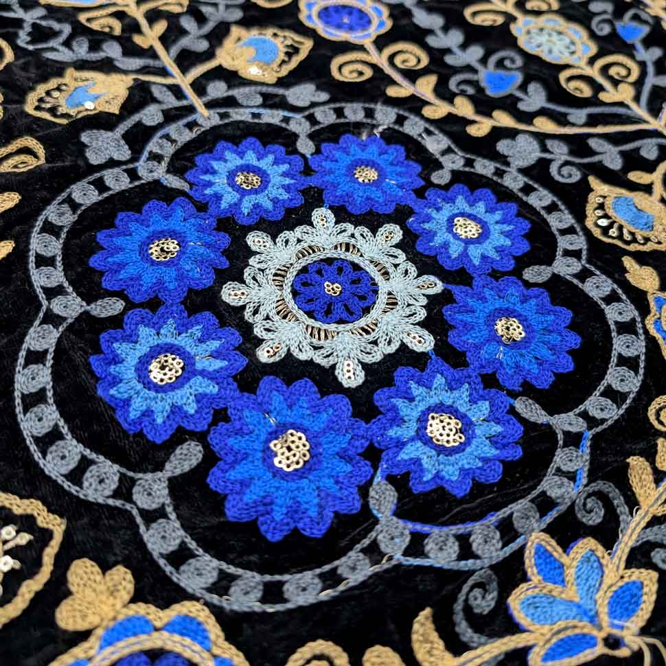 پارچه مخمل سوزندوزی هندی رنگ 224-3 