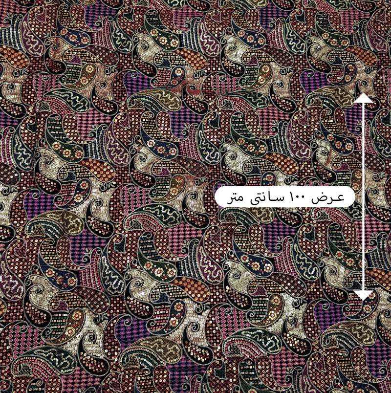 پارچه مخمل سوزندوزی هندی رنگ مشکی 