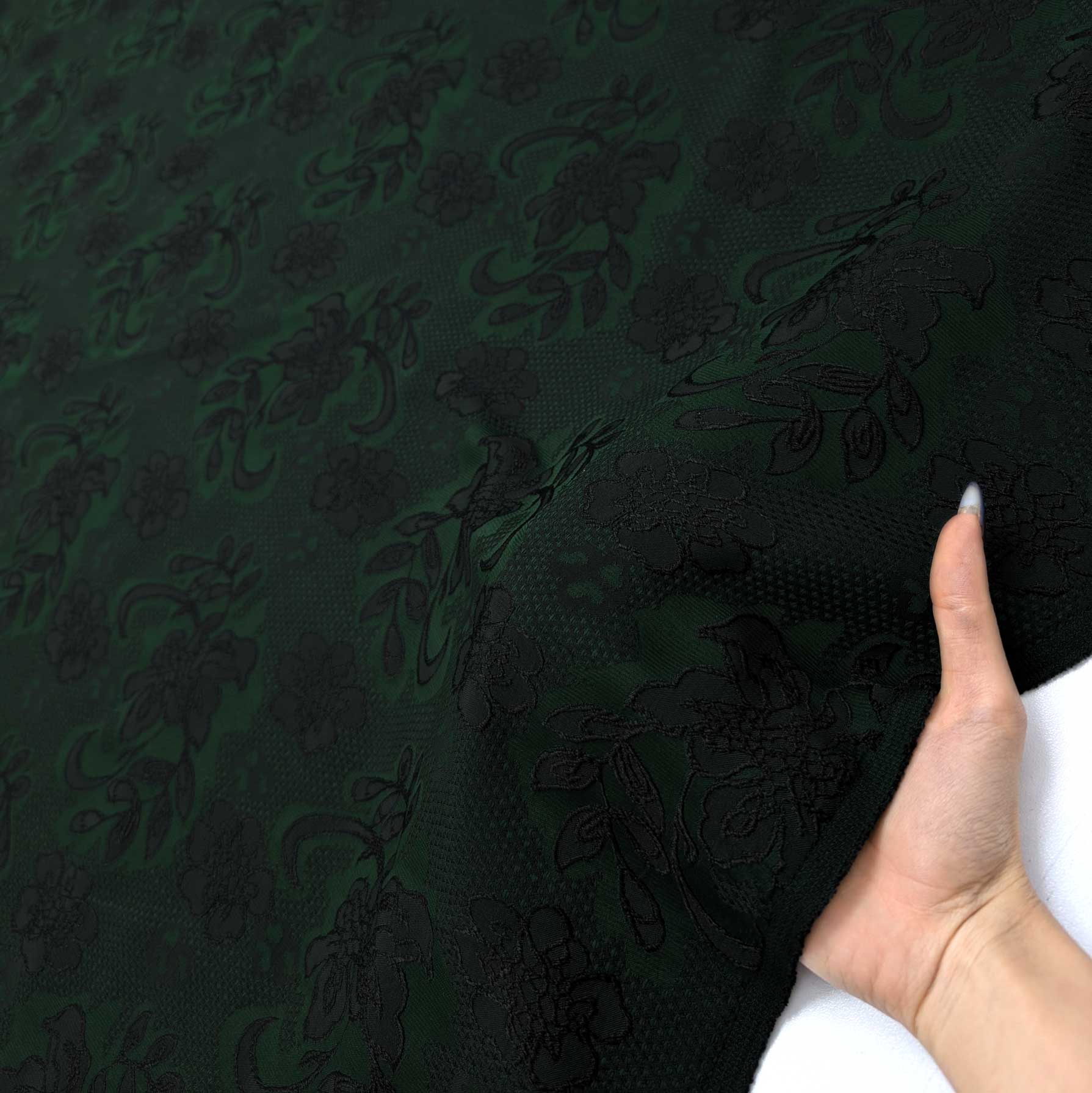پارچه ژاکارد ویسکوز 223 رنگ سبز مشکی 