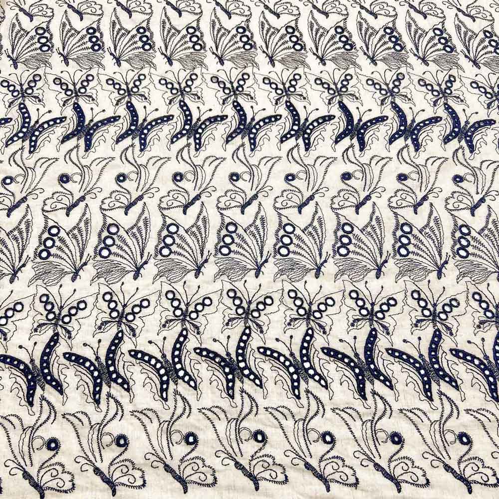 پارچه لینن پانچ باترفلای رنگ سرمه ای 