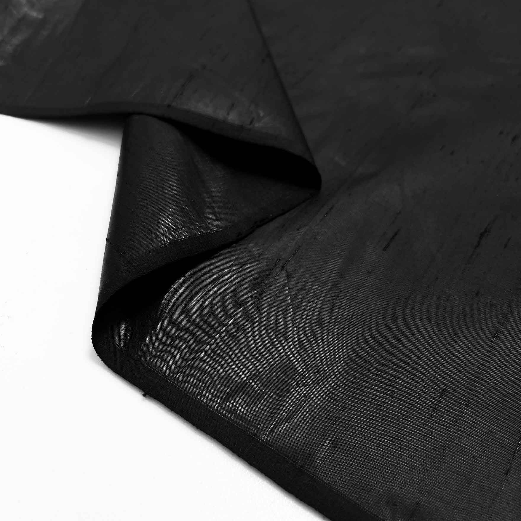 پارچه تافته ابریشم متالیک هندی رنگ مشکی 