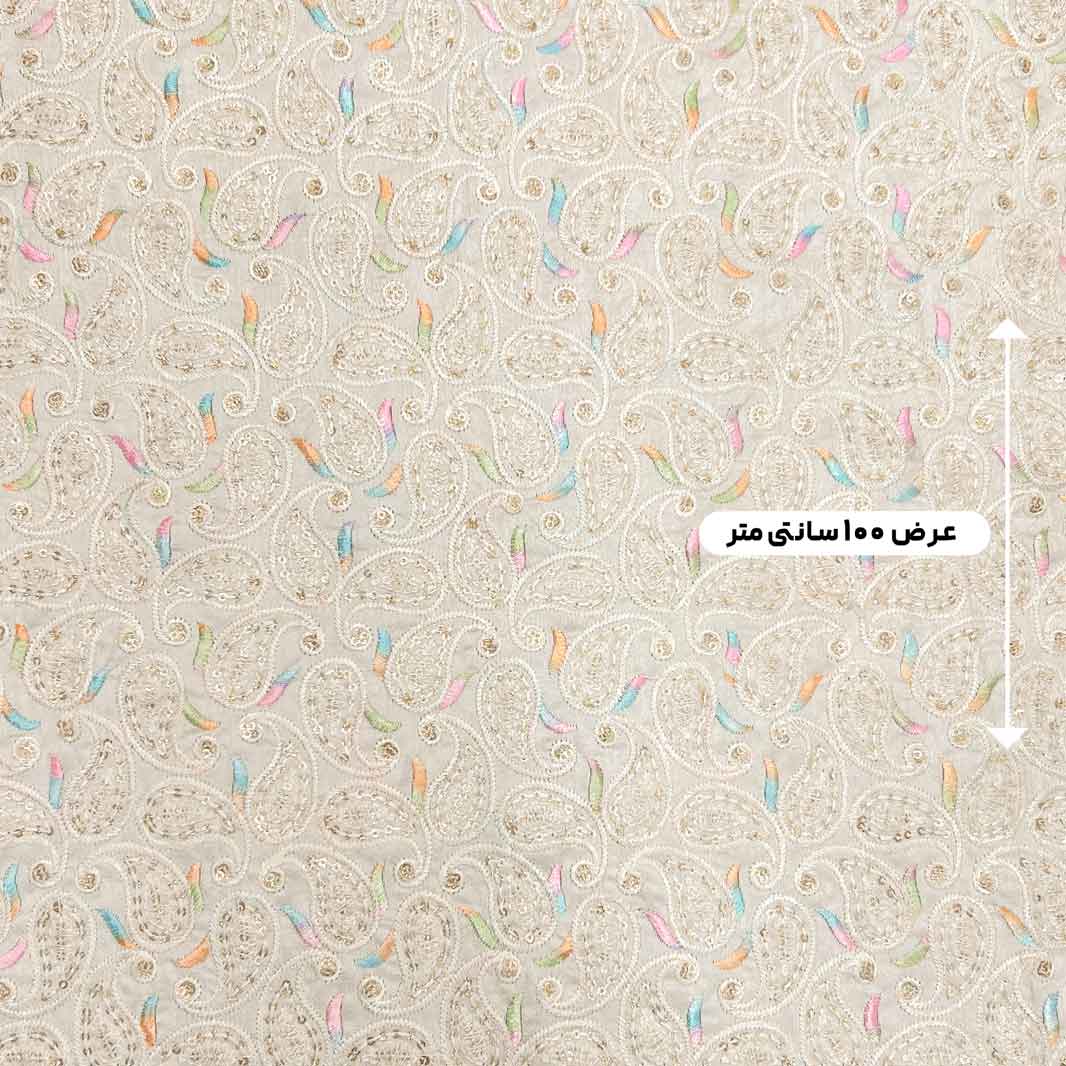 پارچه تافته سوزن دوزی هندی رنگ 249 