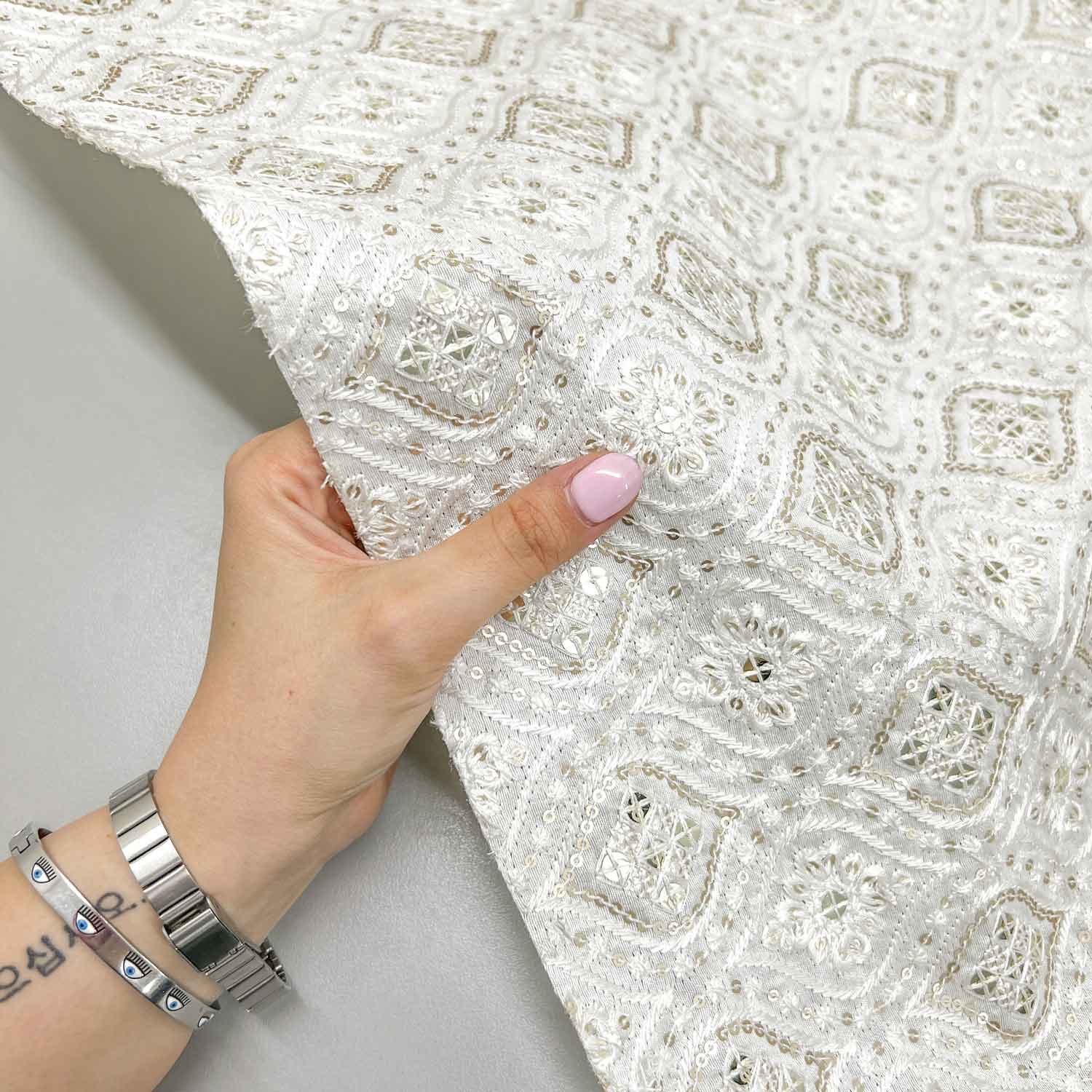 پارچه تافته سوزن دوزی هندی رنگ 251 