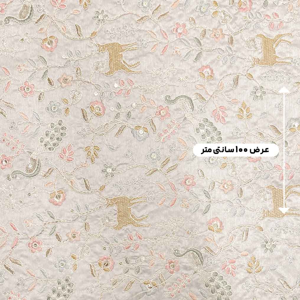 پارچه تافته سوزن دوزی هندی رنگ 254 