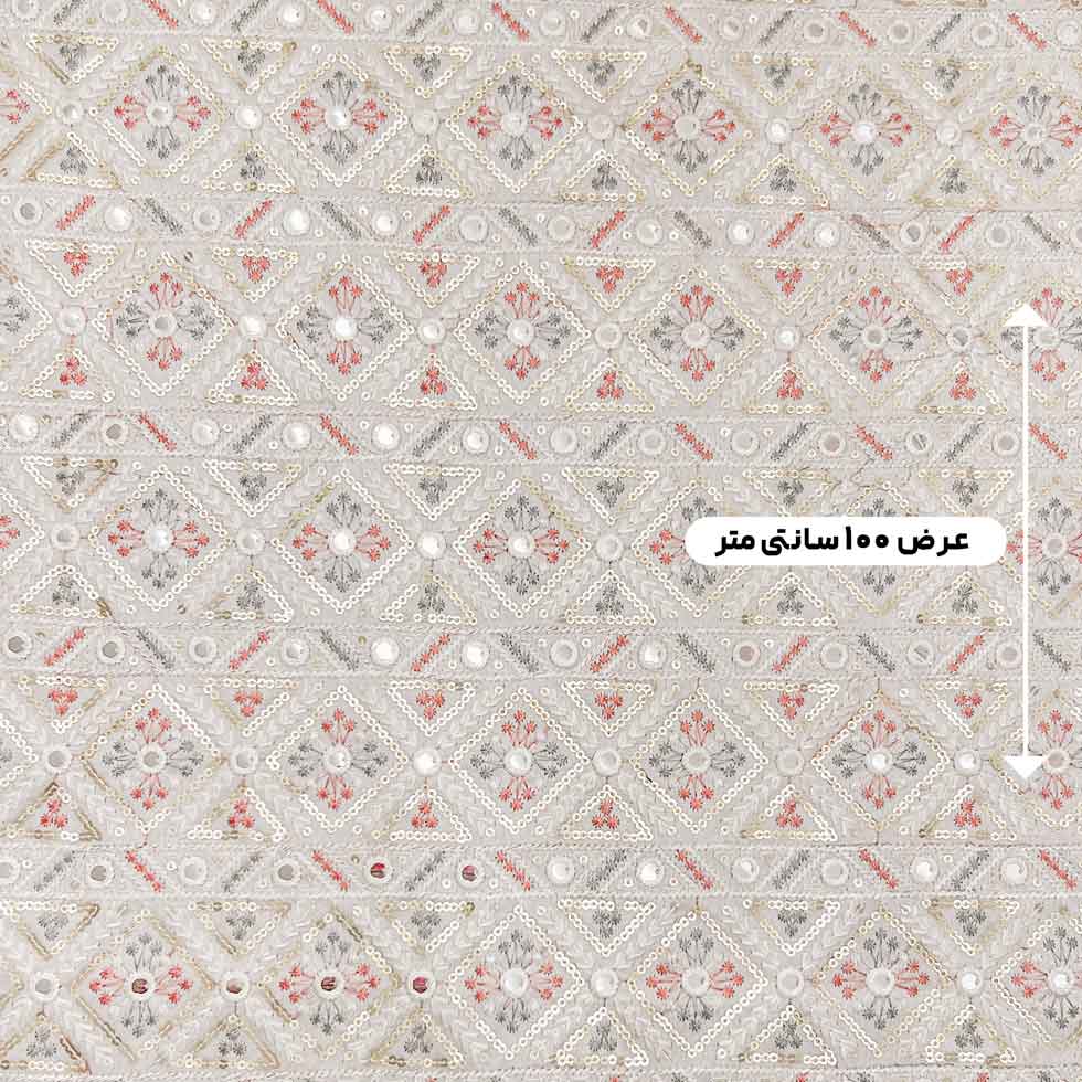 پارچه تافته سوزن دوزی هندی رنگ 253 