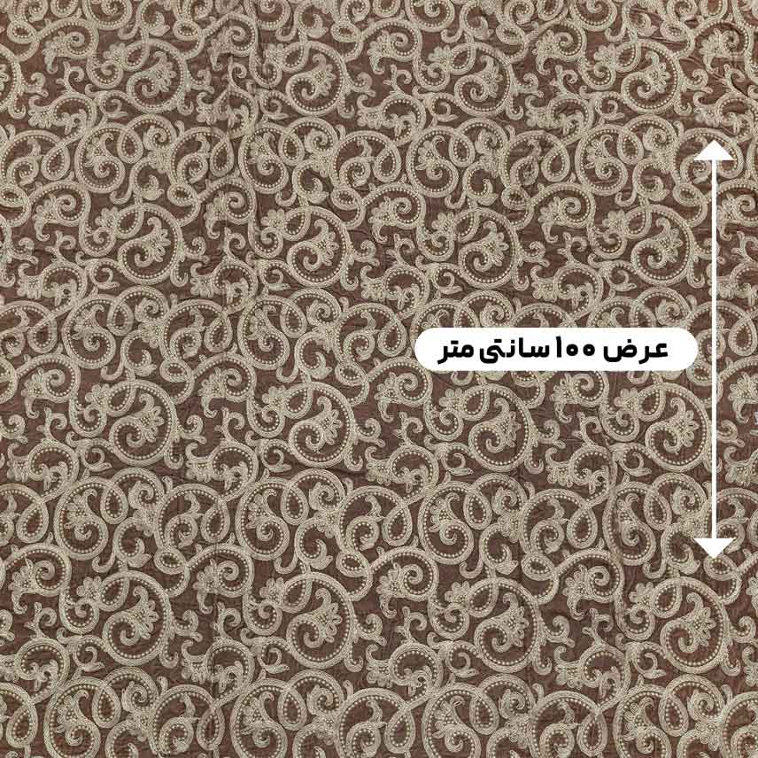 پارچه مخمل سوزندوزی هندی رنگ شکلاتی 