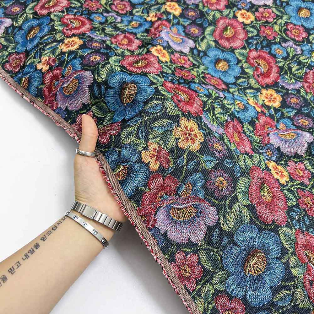 پارچه ژاکارد کوبلن ترک رنگ 265 سرمه ای سوخته 