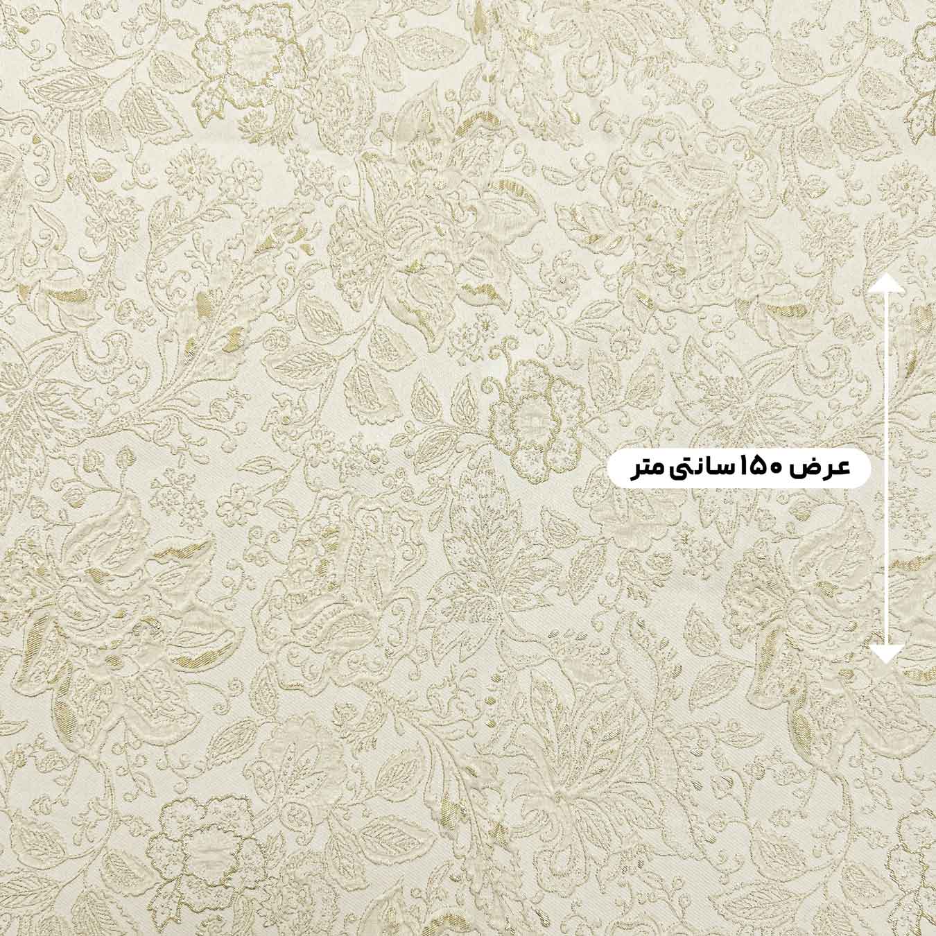 پارچه ژاکارد لمه پفکی 2048KP رنگ شامپاینی متالیک 