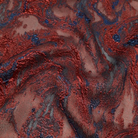 پارچه ژاکارد ارگانزای لاگاردو رنگ آلبالویی 