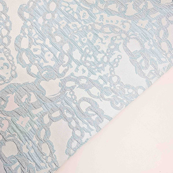 پارچه ژاکارد زنجیری سیملی رنگ آبی یخی 