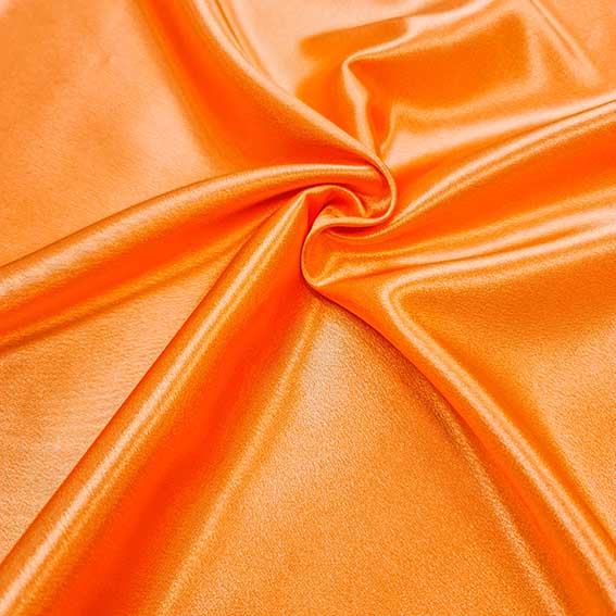 پارچه ساتن کش رنگ پرتقالی 