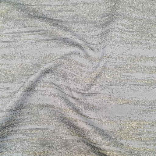 پارچه ژاکارد سیملی ابری رنگ طوسی طلایی 