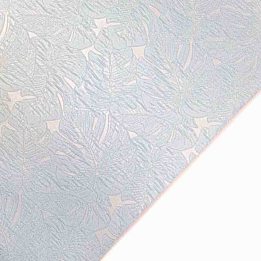 پارچه ژاکارد ویسکوز برگ انجیری 3 رنگ نقره ای 