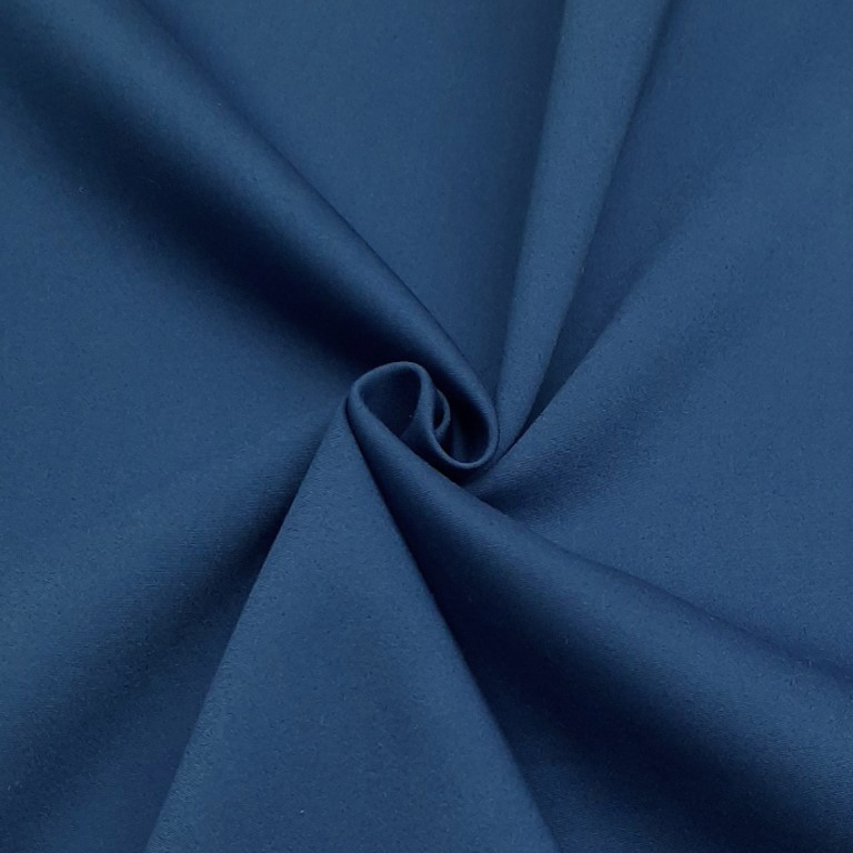 پارچه کتان کش ساده رنگ آبی کبود 