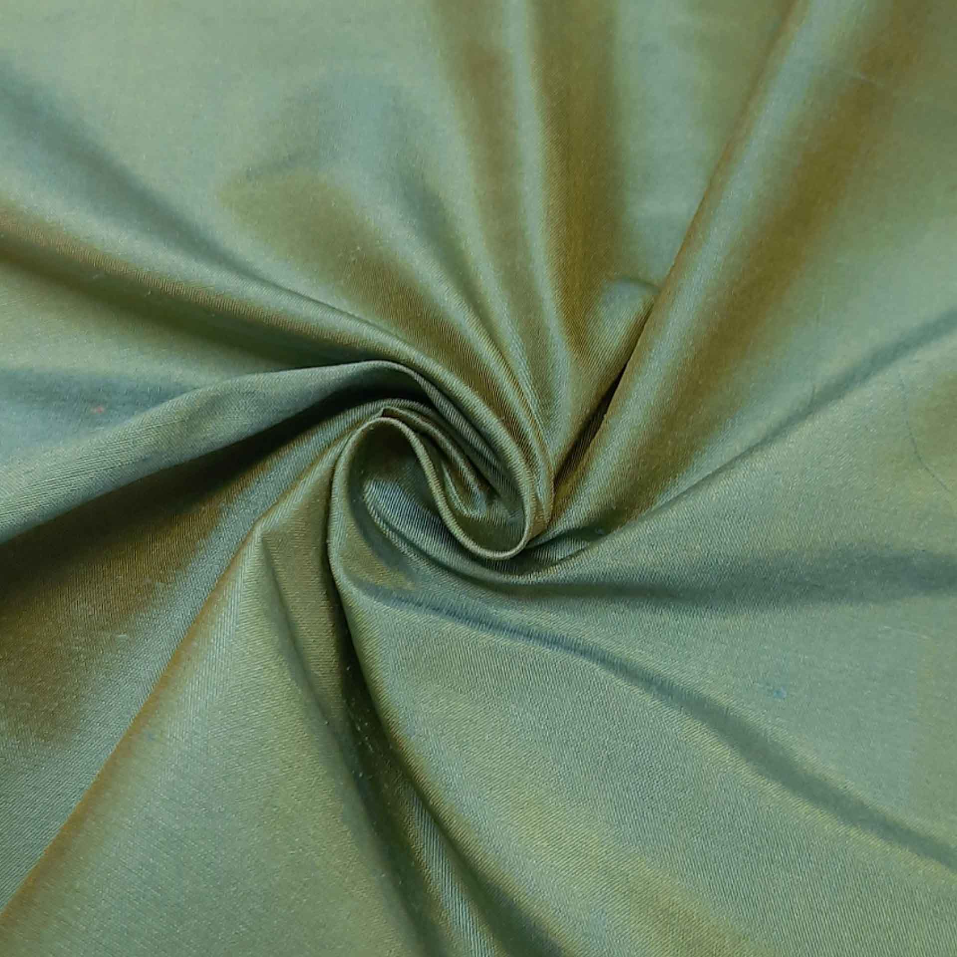 پارچه ابریشم خام رنگ سبز کبود 