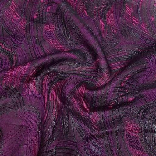 پارچه ژاکارد تافته ژانل رنگ بنفش سرخابی 