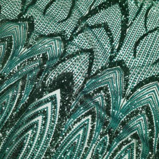 پارچه دانتل کارشده آشیل رنگ سبز 