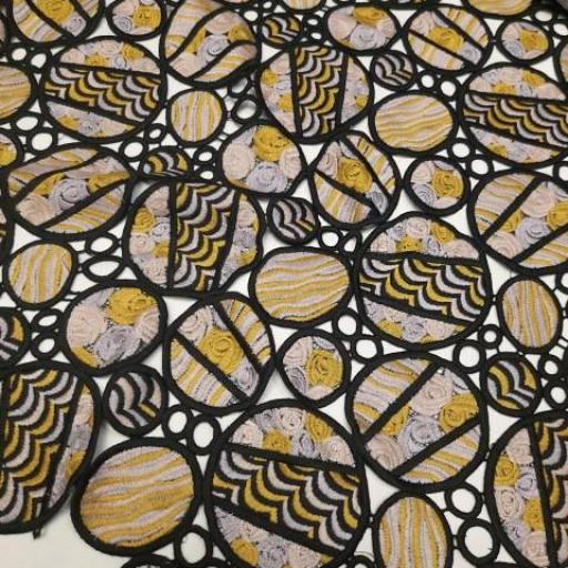 پارچه گیپور ایساتیس رنگ مولتی کالر 