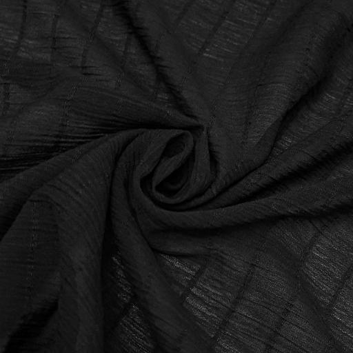 پارچه حریر کریشه رنگ مشکی 