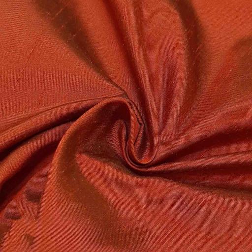 پارچه ابریشم خام رنگ نارنجی قرمز 